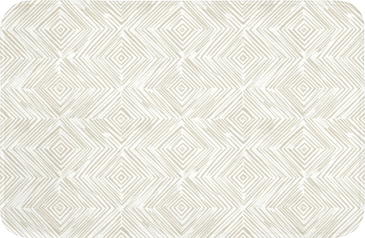 WC mat 60x40 cm - Antislip - Abstract - Ruiten - Beige - Toiletmat - Vloermat - Douchemat