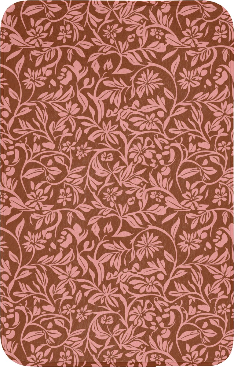 WC mat 50x80 cm - Antislip - Bloemen - Print - Roze - Toiletmat - Vloermat - Douchemat - T