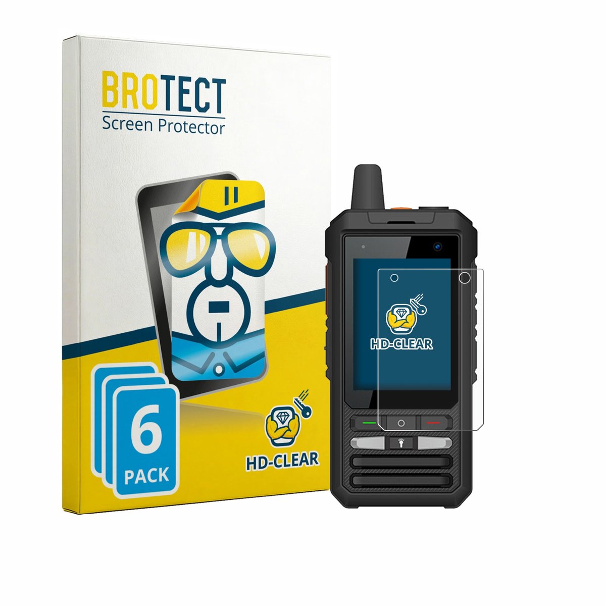 BROTECT - Screenprotector voor Uniwa F80S - Folie Beschermfolie transparant 6 Stuks