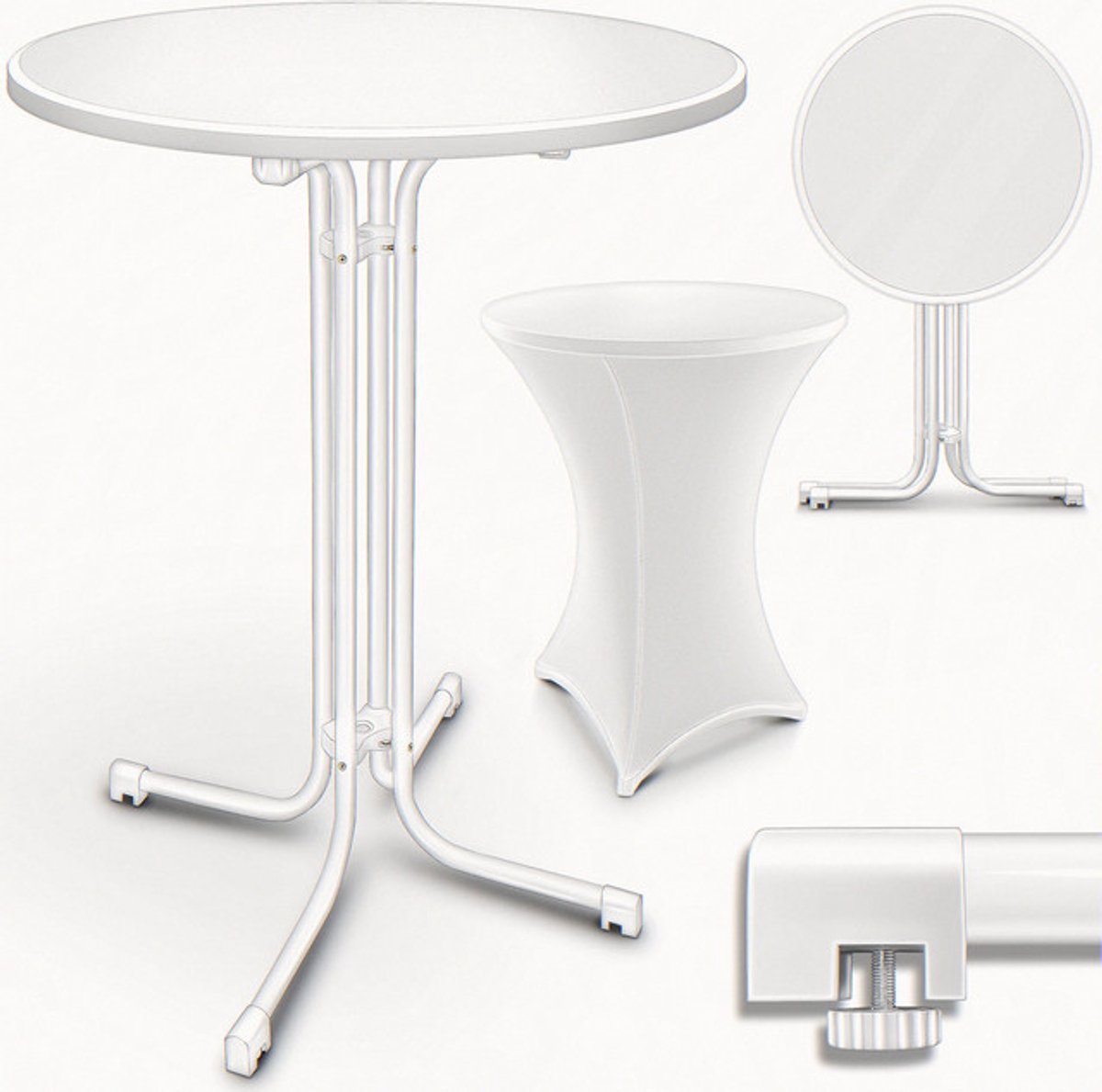 Sierra® Gastro Bartafel Opvouwbaar Diameter 70 cm met Hoes | Bistrotafel Klaar Gemonteerd 