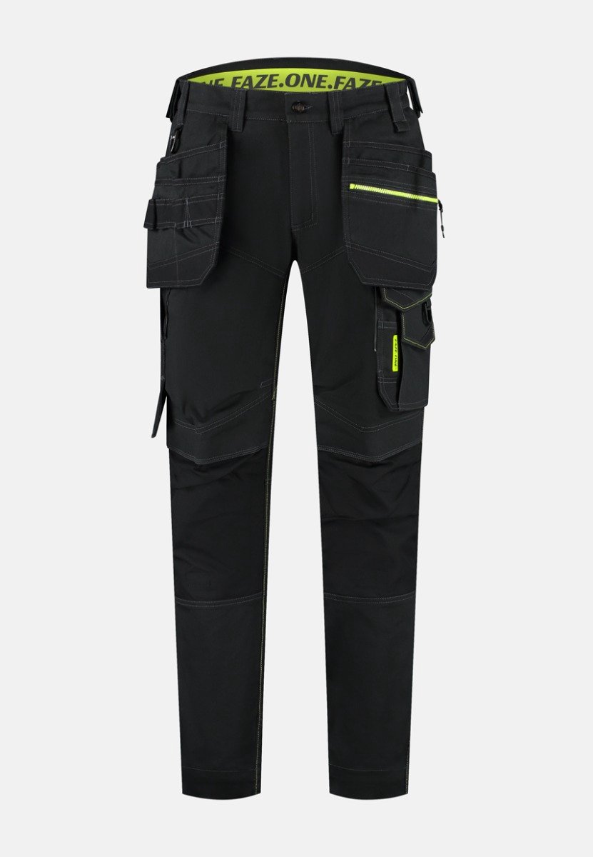 Faze.One Tracker 8K Denim Holster Werkbroek - Zwart - Maat 54 | Stretch | Heren