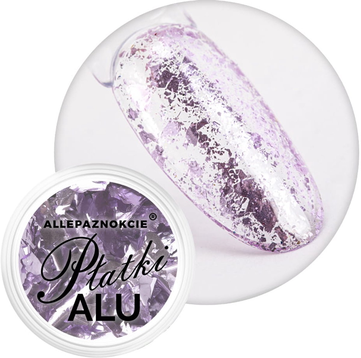Allepaznokcie - Metalen Nagelpoeder Vlokken - 0,2 g - Nr 16 - Aluminium Effect