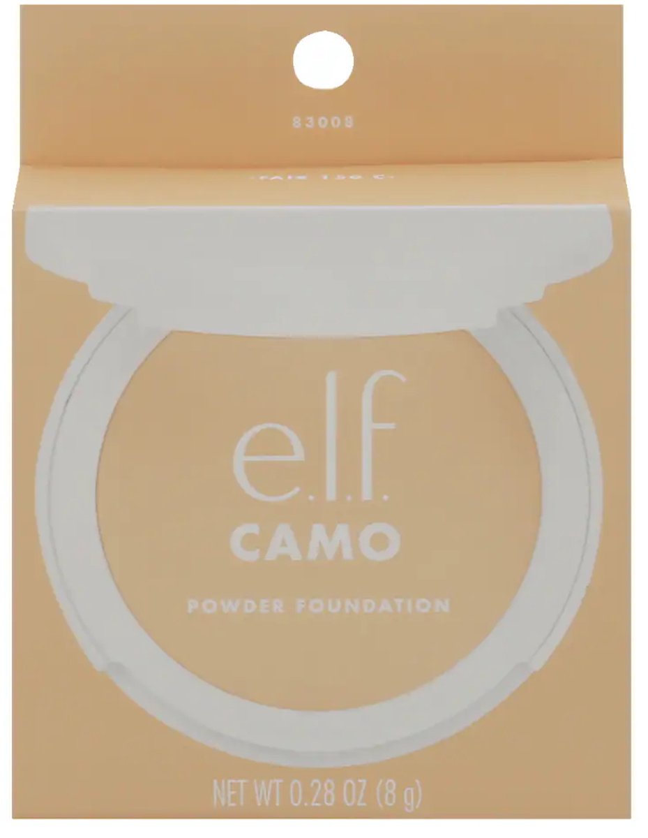e.l.f. Camo Powder Foundation Fair 150C 8g – Buildable to Full Coverage – Inclusief Spons & Spiegel