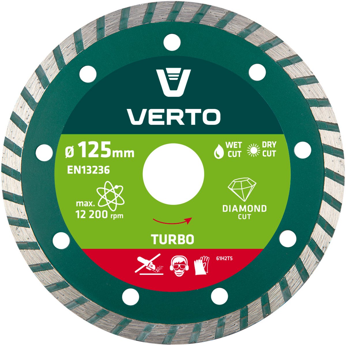 Verto Serie - Turbo Diamantschijf - 125 mm - Beton - Baksteen - Graniet