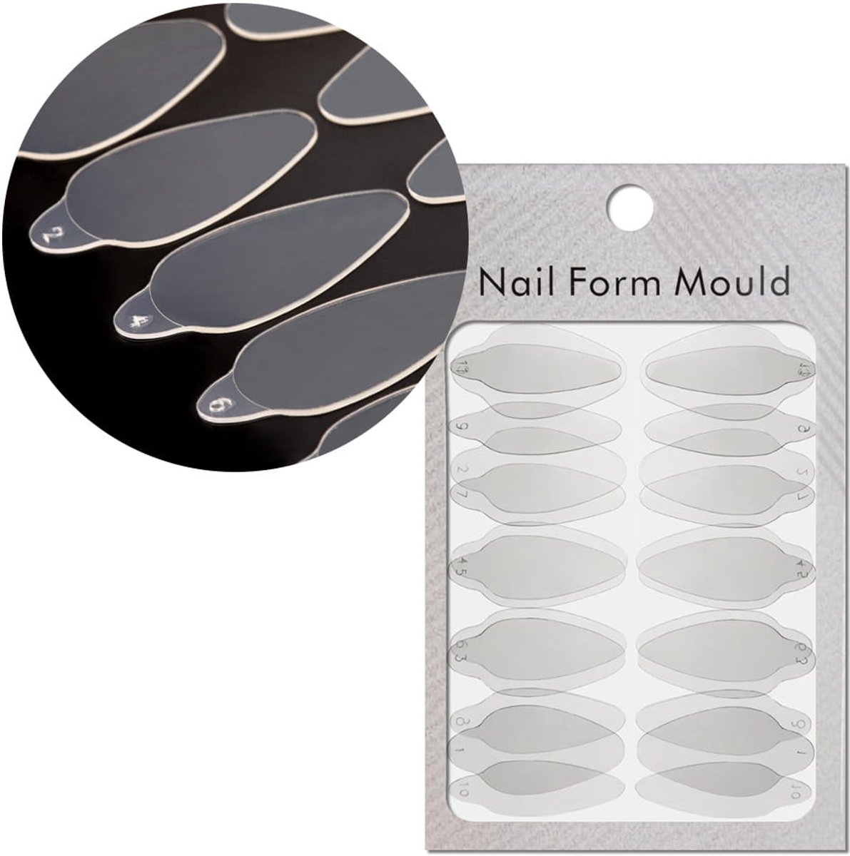 MollyLac ST012-3 Serie - Zelfklevende Siliconenvormen - 24 stuks - Ovalen - Snelle Franse Manicure