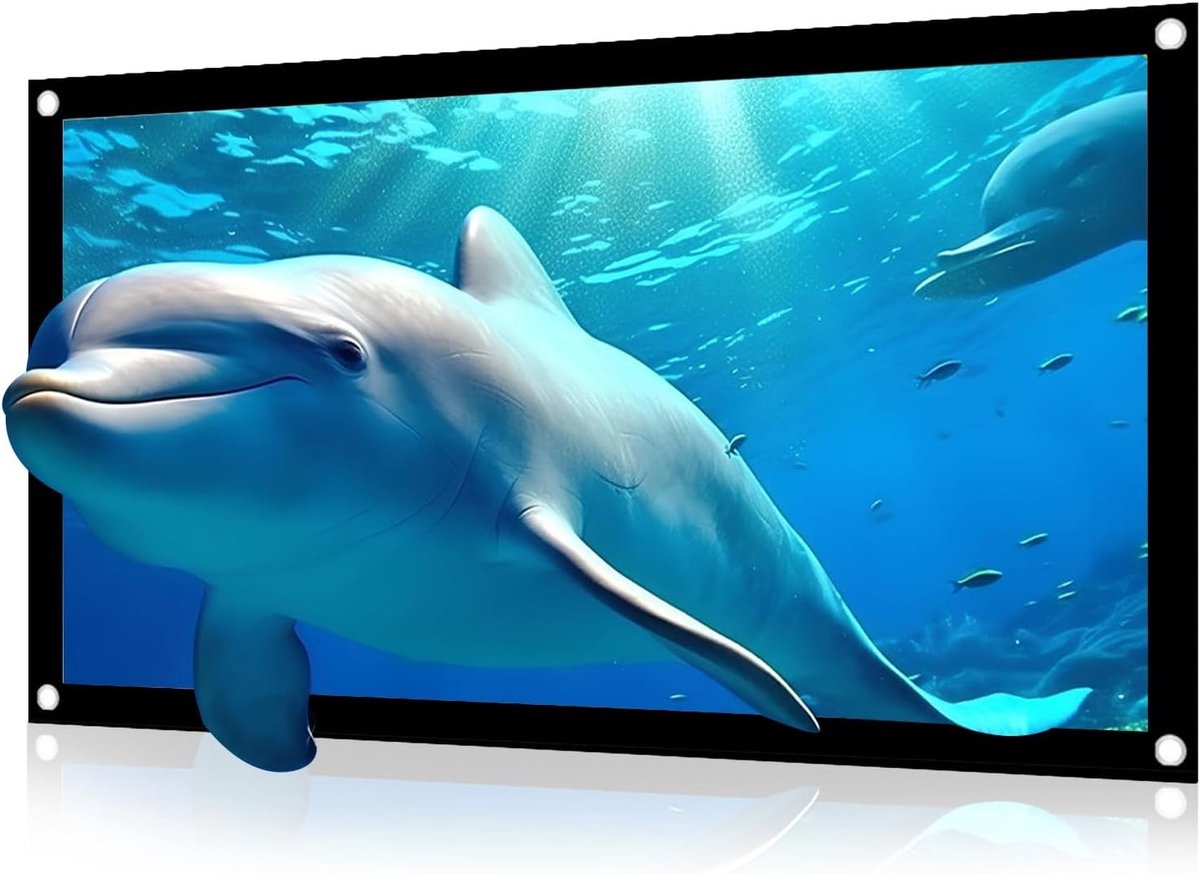 Draagbaar Projectiescherm 16:9 - 60 inch, Vouwbaar en Kreukvrij, Geschikt voor Binnen en Buiten Gebruik, Dubbelzijdige Projectie ondersteuning