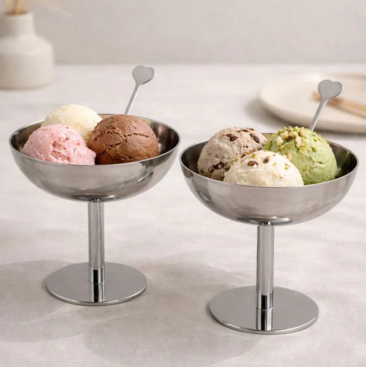 Bavary Aura RVS Stalen Snack Bowls 9CM Breed - 11CM Hoog
