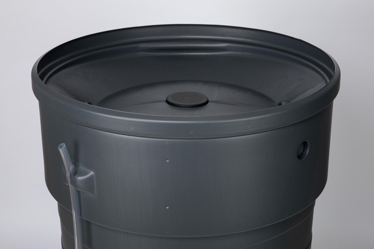 Regenton met plantenbak – 320 liter – Antraciet – Kunststof – Compleet