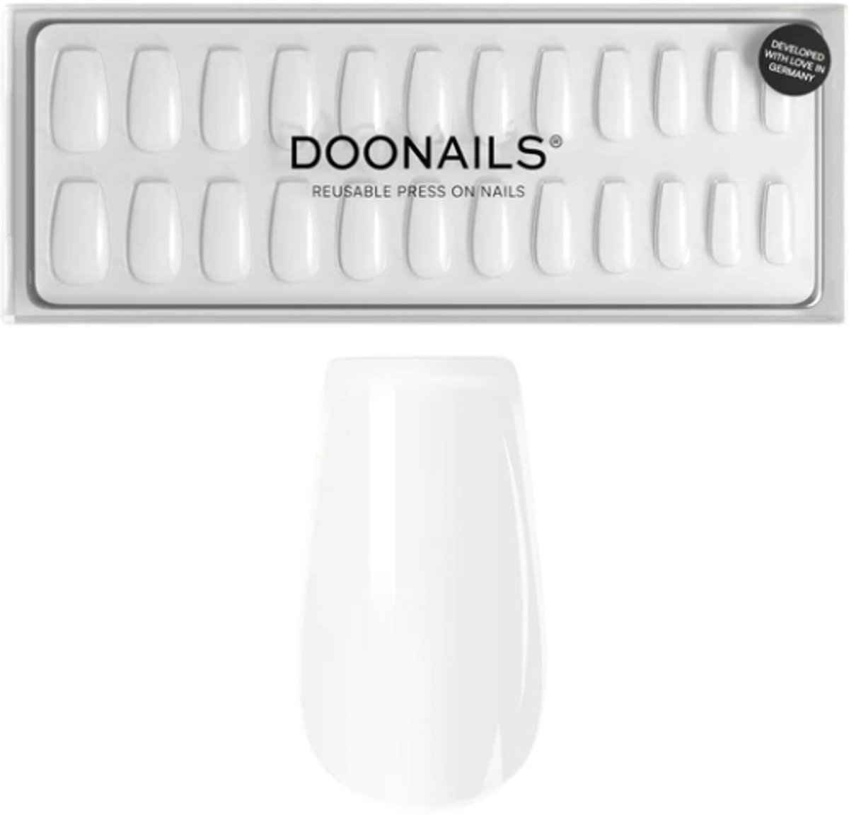 Doonails - Soft Gel Press Ons - Snow White Short Coffin