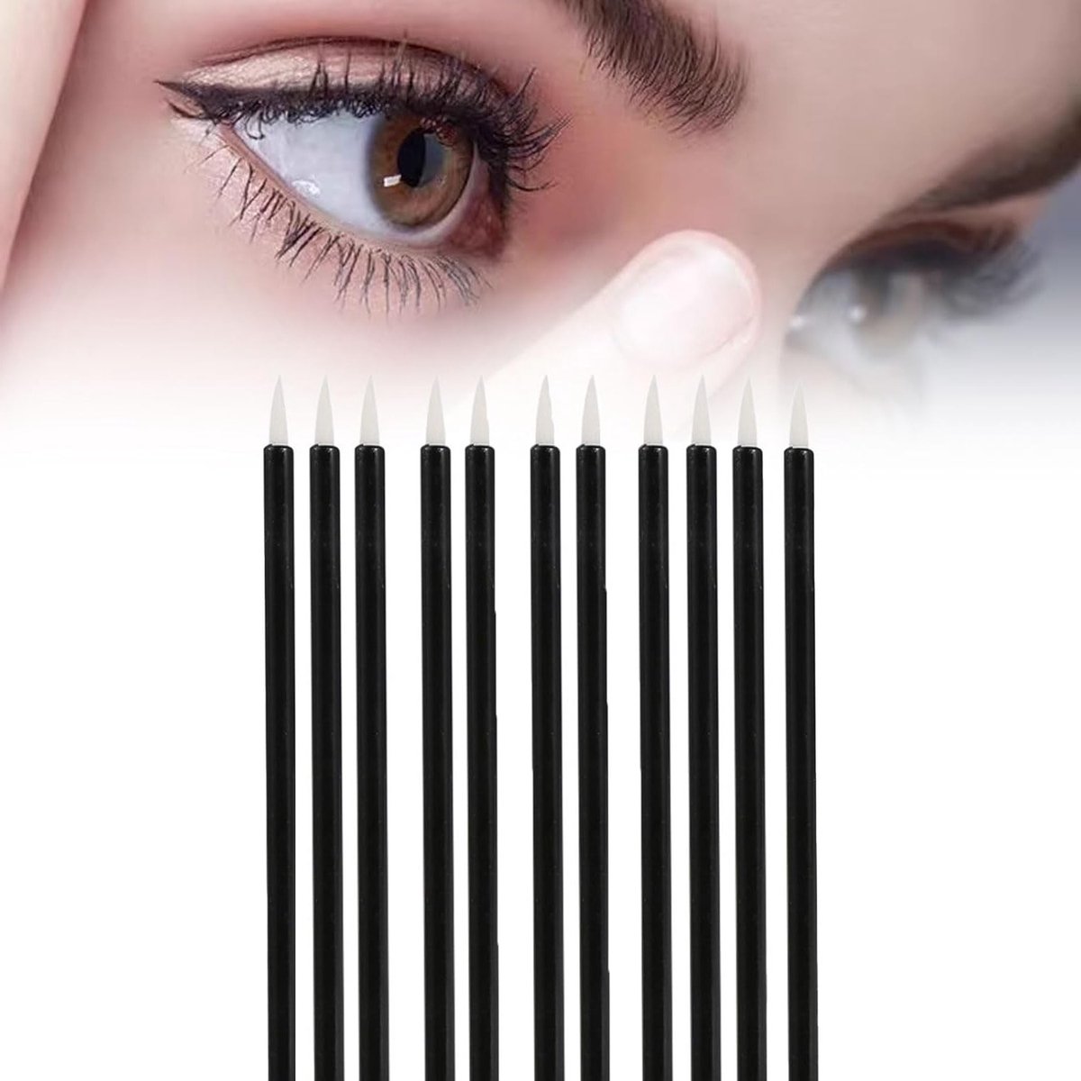 Zachte Wegwerp Make-up Borstels, 150 Stuks voor Ogen en Lippen, Perfect voor Eyeliner en Lipstick, Essentiële Cosmetica Set voor Dagelijkse Make-up