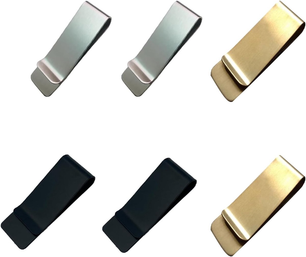 Set van 6 Herbruikbare RVS Geldclips, Multifunctionele Minimalistische Clips voor Contant Geld, Briefjes en Creditcards