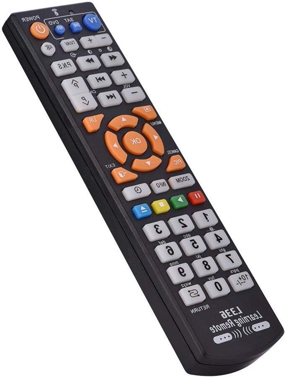 Intelligente Universele Afstandsbediening met Leerfunctie voor TV, DVD en Satellietontvangers - Draadloos Toetsenbord (Zwart)