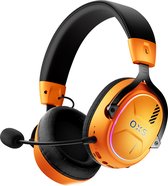 OXS Storm G2 Draadloze Gaming Headset, 7,1 Virtual Surround Sound, 3 EQ-modi, 2,4 GHz lage latentie, 50 mm driver, RGB-verlichting, Bluetooth 5.3, compatibel met pc, console, mobiele telefoon, – Oranje