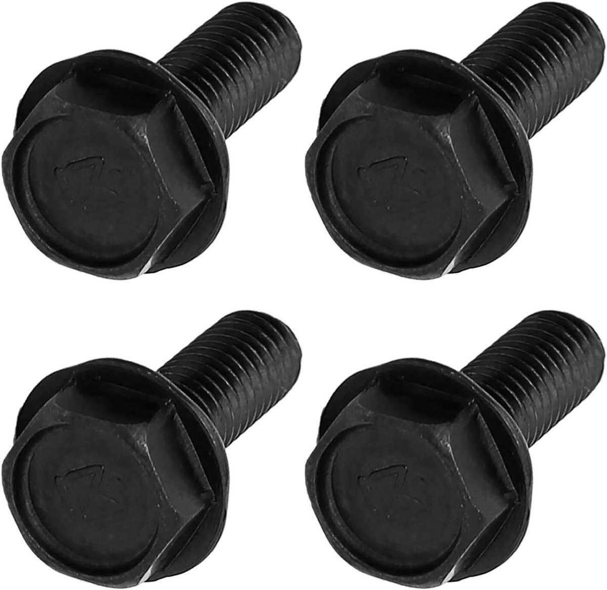 M6 x 17mm Linkse Draad Schroeven - 4 Stuks Zeskantkop Flensbouten voor Klokken en Machines in Zwart