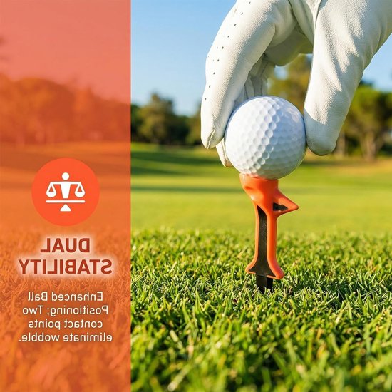Duurzame onbreekbare golftees in 4 kleurenmix - 100 mm lange kunststof golfaccessoires voor optimale afslag en stabiliteit, ideaal voor alle seizoenen — afbeelding 3