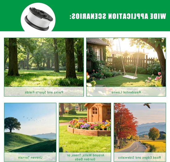 Set van 4 vervangende spoelen voor draadtrimmer, geschikt voor accu grasmaaier, draadspoelen voor tuinonderhoud en graskanten trimmen — afbeelding 4