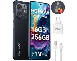 HOTWAV Note 13 Max - Smartphone - 256GB - Zwart - mobiele telefoon zonder abonnement - 2 jaar garantie - mobiele telefoon senioren - Met Transparante Hoes - 4G Dual SIM