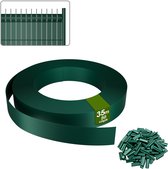 Vlechtband Hekwerk 35m – PVC Privacy Stroken voor Dubbelstaafmat – Zichtbescherming Tuin & Balkon – Inclusief Clips – Groen