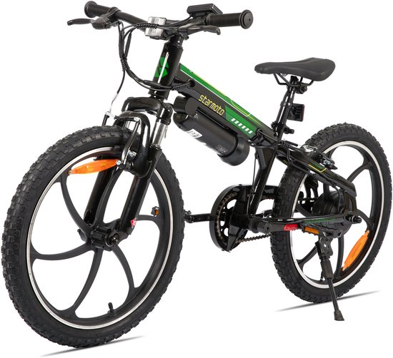 STARMOTO Radspur Elektrische Mountainbike - 20 Inch - 250W Motor - Vering Voorvork - Groen — afbeelding 2