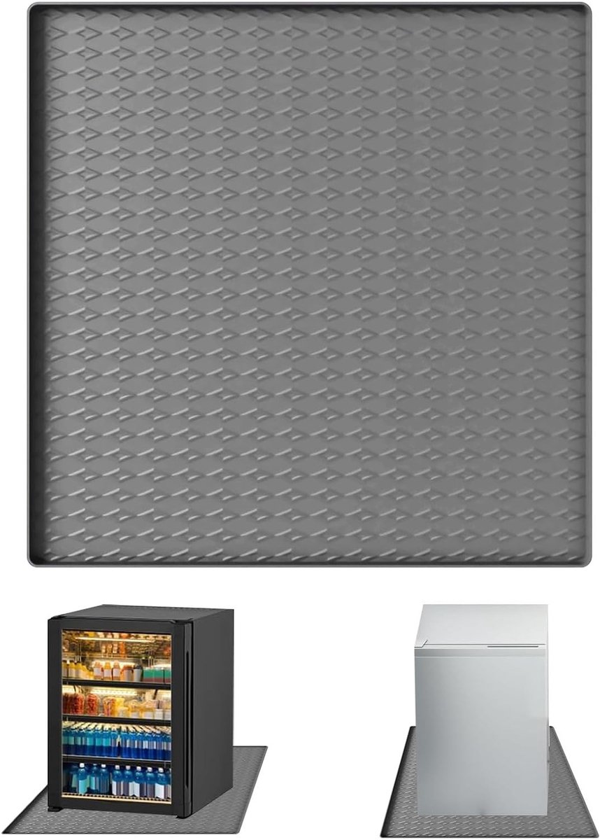 Non-slip onderlegger voor mini koelkast, waterdichte druppelmat, grijs, ideaal voor keuken en camping
