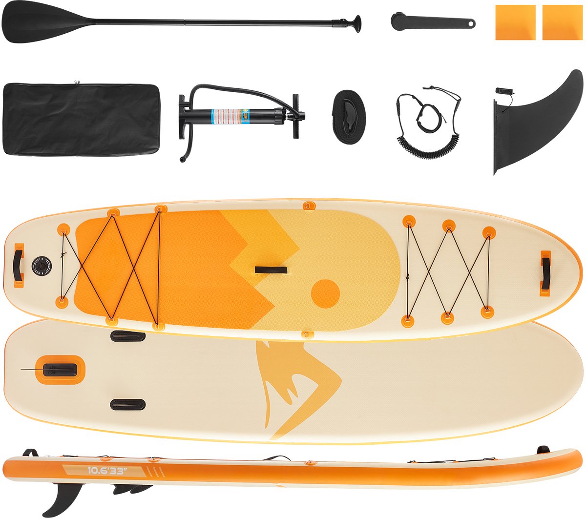 Opblaasbaar Stand Up Paddle Board 3,23m Sup Board met Peddelset