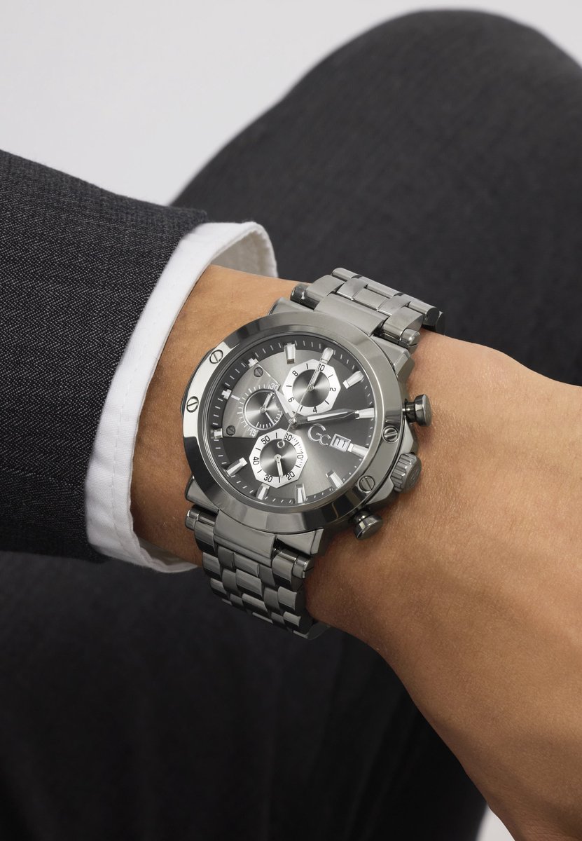 Gc Gc Technoforce Quartz Analoog Horloge Gun-Metal Behuizing: 100% Roestvrij Staal | Armband: Roestvrij Staal 44 mm Z75001G2, Z75002G7, Z75003G9