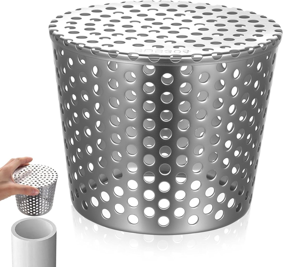 Regengootfilter voor platte dakgoten - Roestvrijstalen bladbescherming en regenbeschermingsrooster (90-110 mm) voor optimale afvoer en onderhoudsgemak