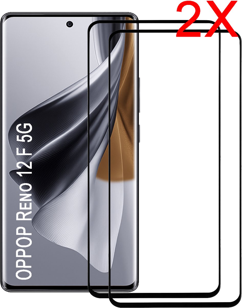 Oppo Reno 12 F 5G Screenprotector Glas Temperde Glas - Oppo Reno12 F 5G Screen Protector Glas Gehard- 2 STUKS