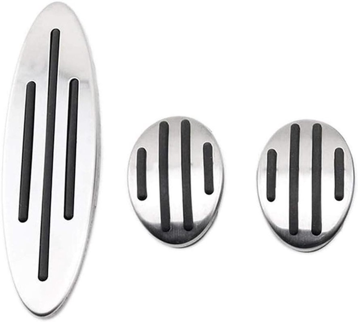 Pedaalhoezen Set - Auto Interieur - Verbeterde Rijervaring - Antislip Rubber - 3 Delig - Zilver
