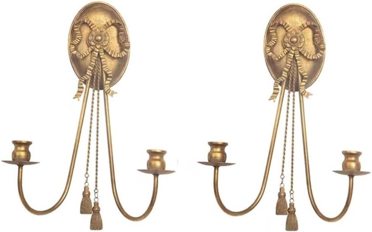 Kandelaar Set - Kaarsenhouder Set - Decoratie Huis - Vintage Gouden Stijl - Set van 2 - Goud