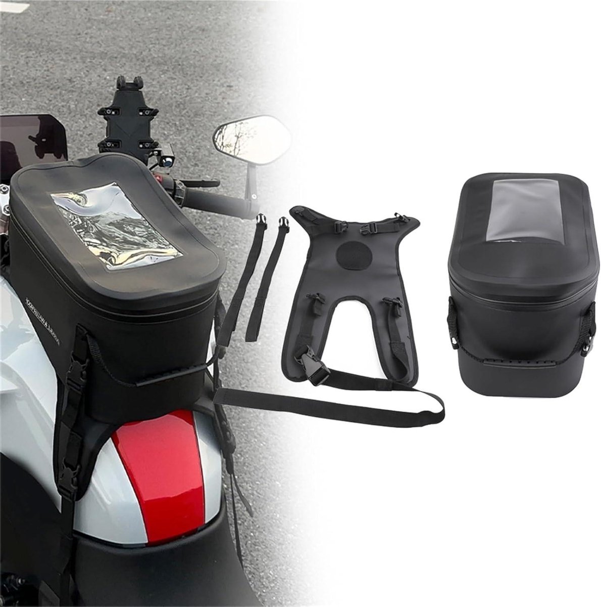 Motor Tanktas - Reisbagage Motor - Motor Rijden - Waterdicht TPU Materiaal - 10L Capaciteit - Zwart