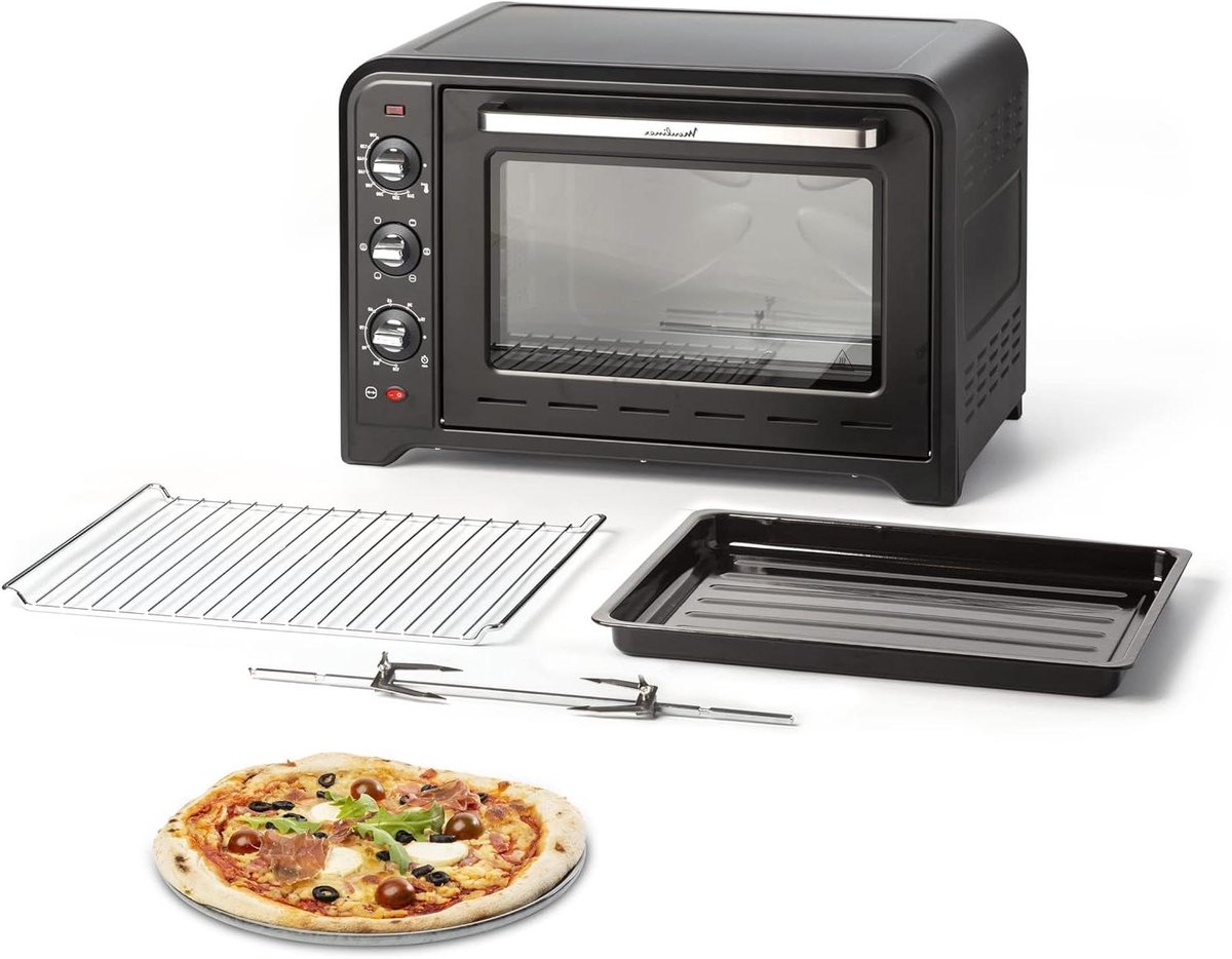 Elektrische Oven - Aanrecht Oven - Thuis Koken - 7 Kookmodi - 60 Liter - Zwart