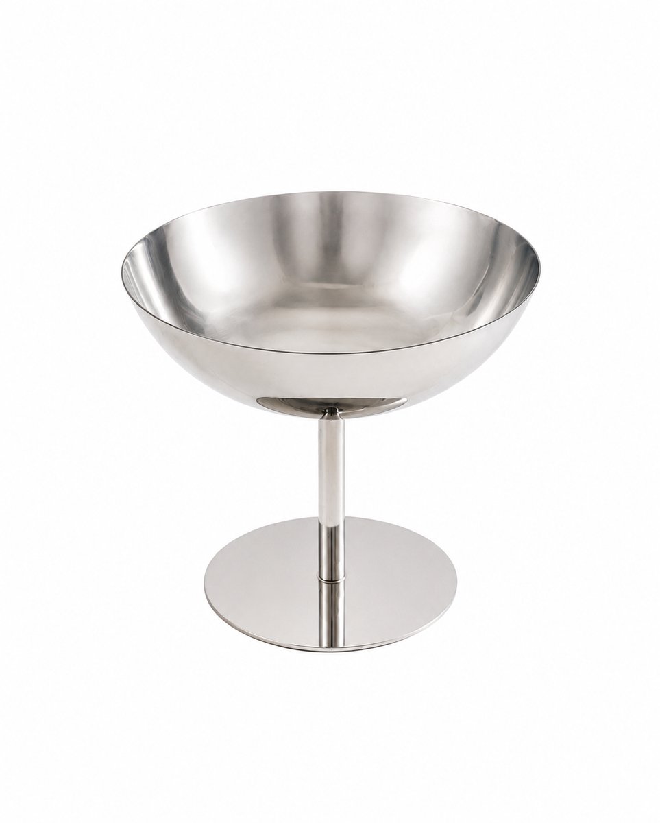 Mevaz IJscoupes Set van 2 – RVS Dessertschalen op Voet – Dessertbekers – IJsbekers – Cocktailschalen – Zilver – Luxe Design