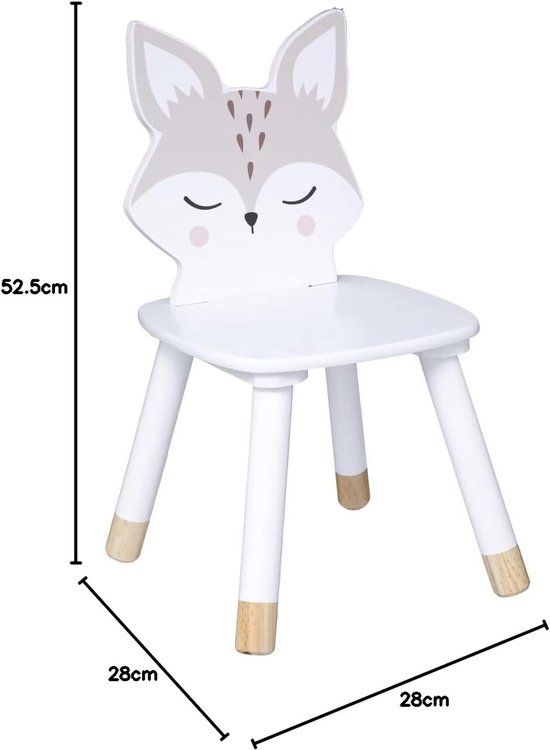 Kinderstoel - Hoge stoel - Eten aan tafel - Scandinavisch design - 28 x 28 x 52.5 cm - Wit — afbeelding 3
