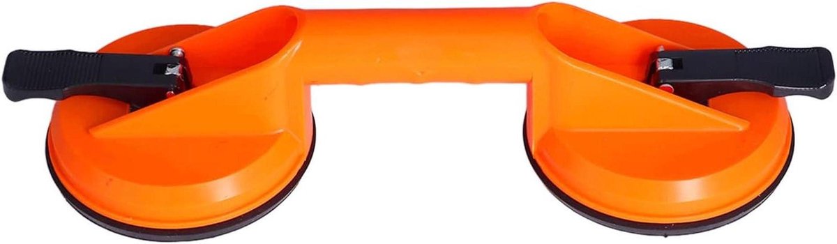 Glaszuignap - Vacuüm lifter - Materiaal Verplaatsen - Dubbele Klem - 100 Pond - Oranje Zwart