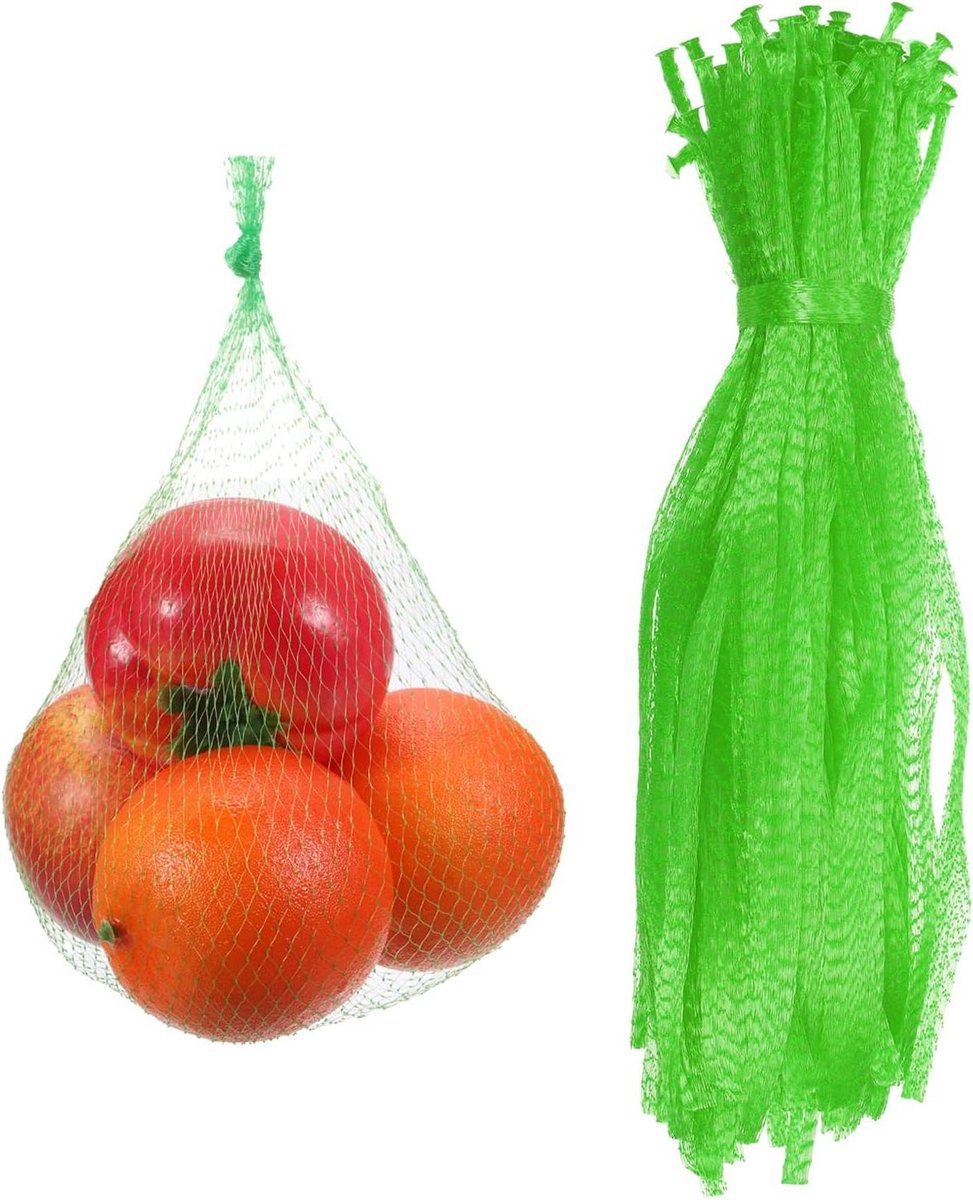 Net Tassen - Mesh Zakken Produce - Voedsel Bewaren - Ademend Mesh Ontwerp - 40 cm - Groen