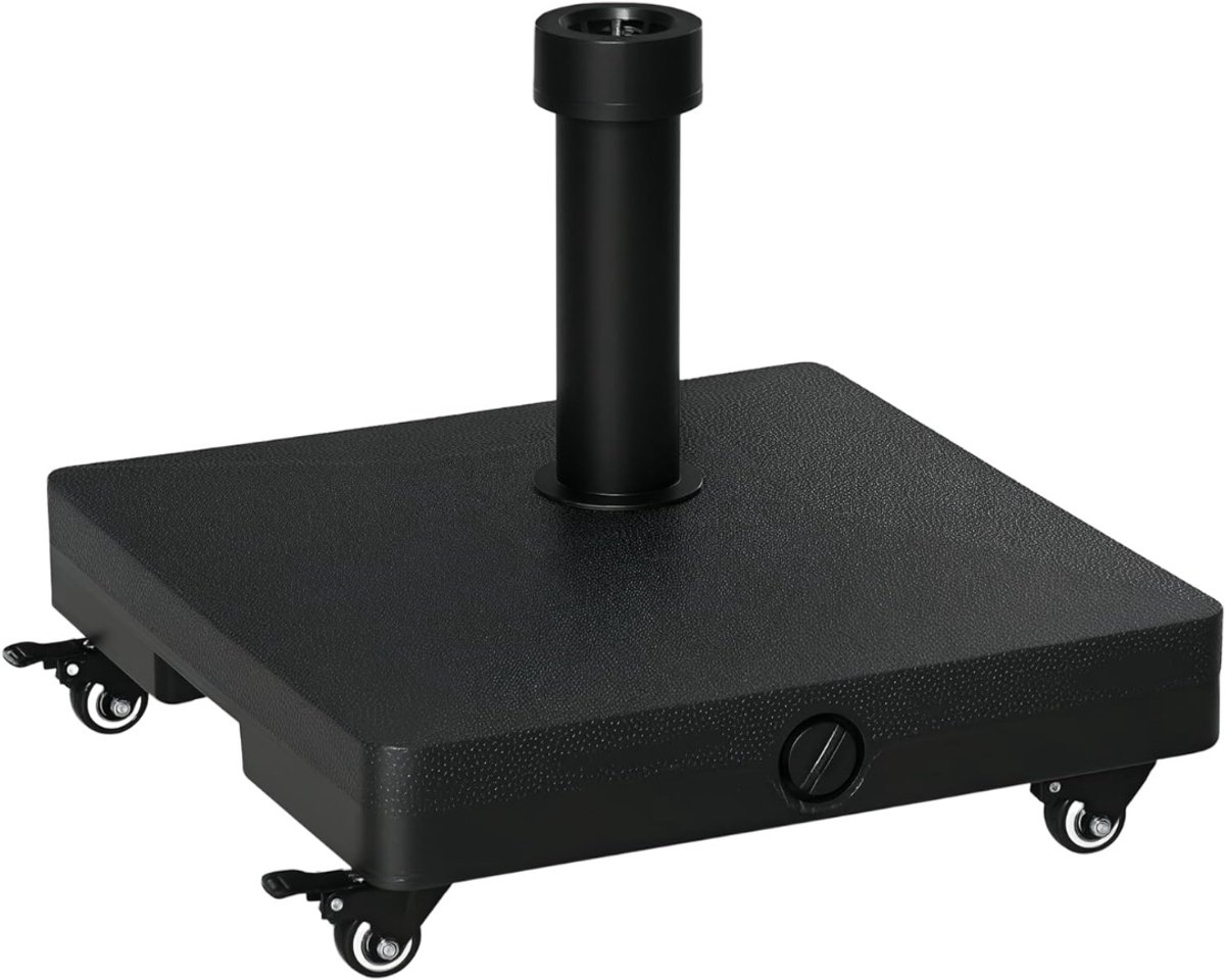ZMR® Parasolvoet op Wielen - Parasolvoet - Parasolvoeten - Zwart - 45cm x 45cm x 39cm