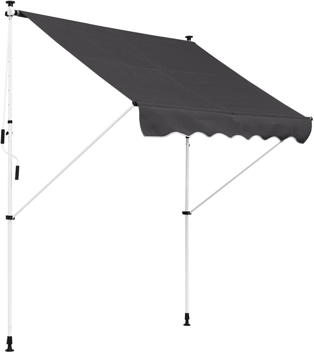 Roossentials luifel - Zonnescherm - Zonnebescherming - Balkonluifel - Handmatig intrekbare luifel - Met slinger voor terras - UV-bestendig - Grijs