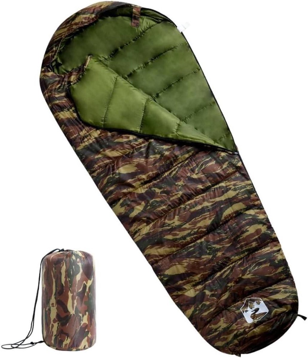 Mummie Slaapzak - Kampeerzak Outdoor - Kamperen Wandelen - Waterdicht Ademend - 215 x 85 cm - Camouflage