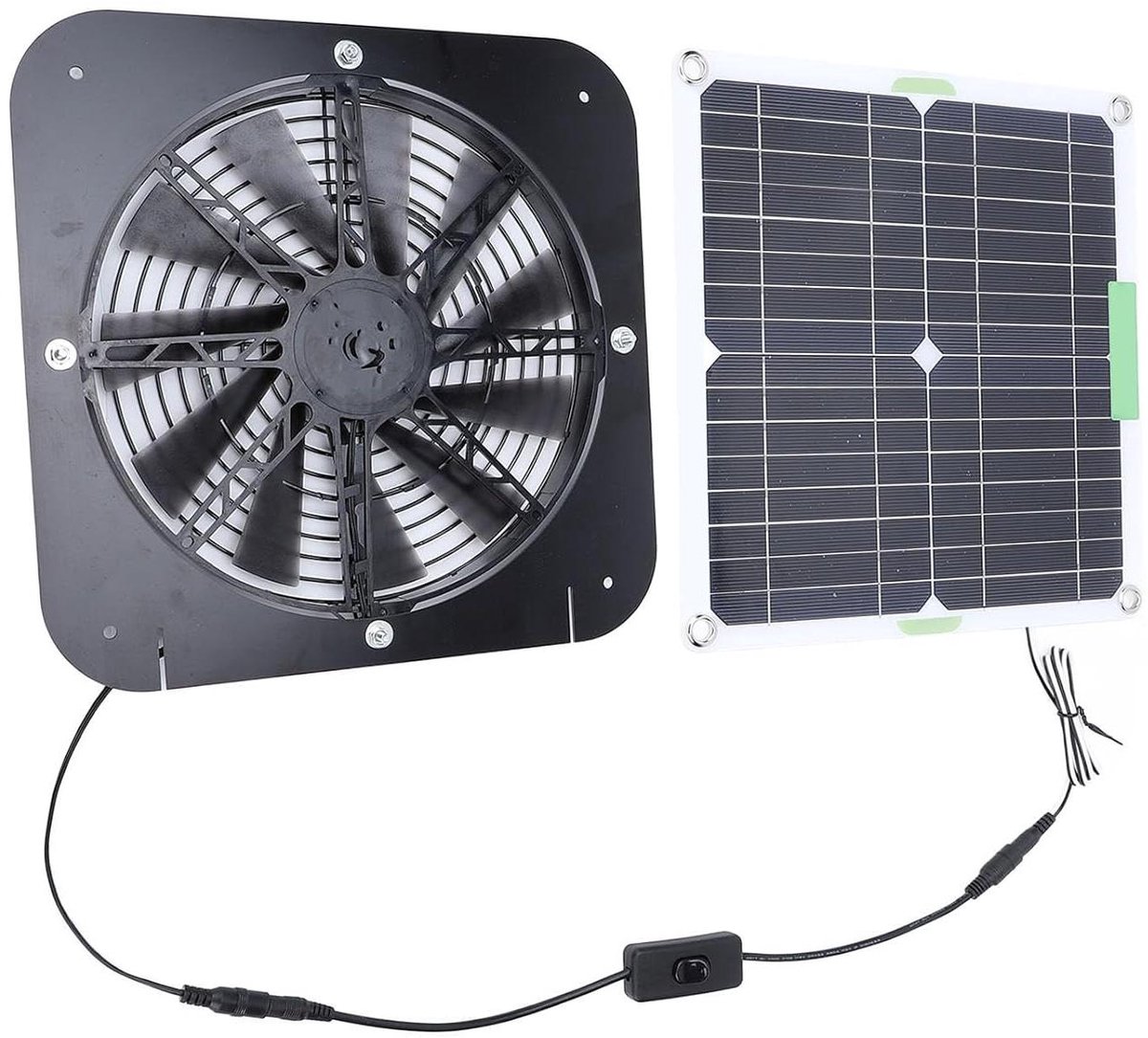 Zonne Afzuigventilator - Ventilator op Zonne-energie - Lucht Circulatie - 100W Zonnepaneel