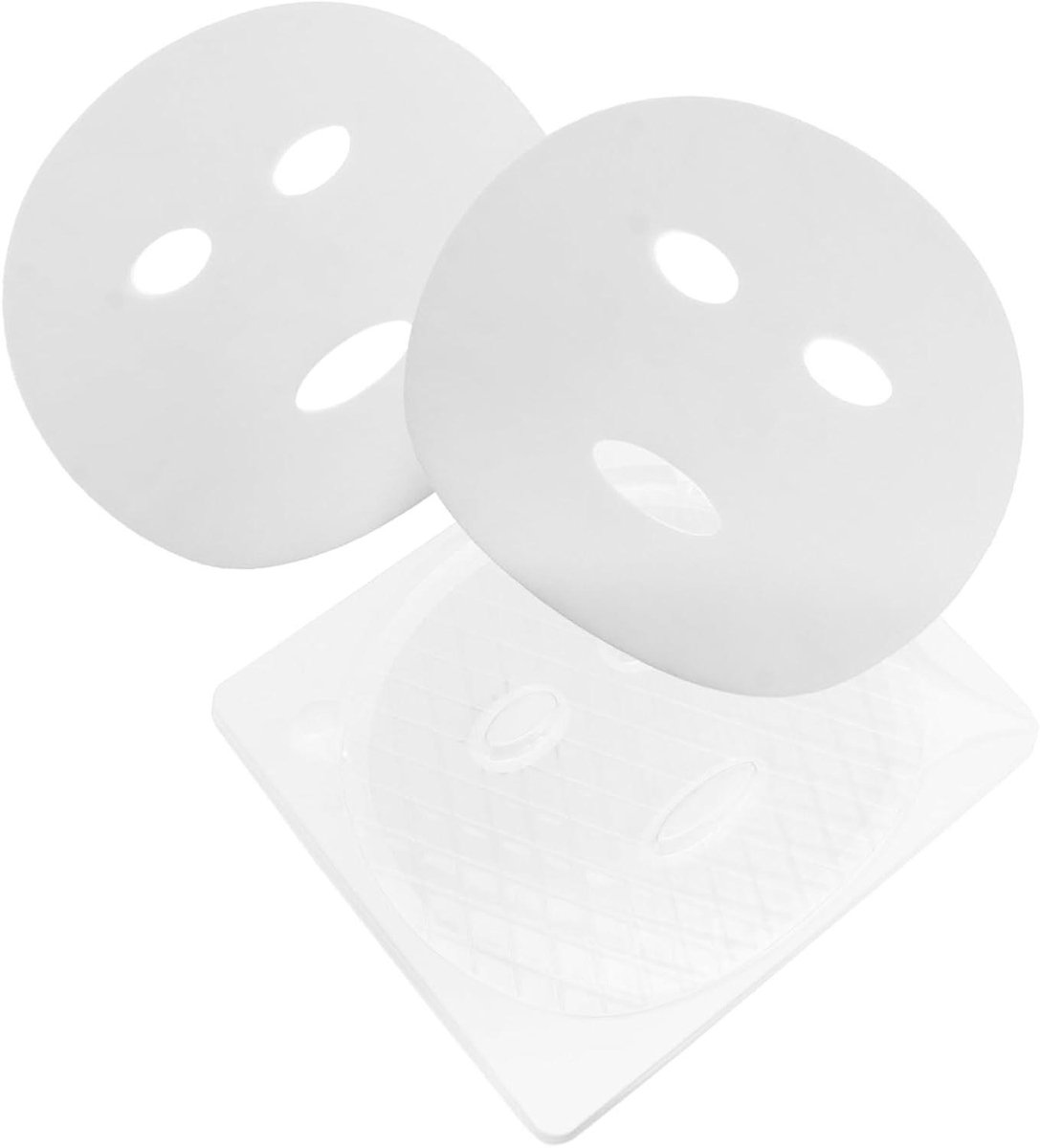 Gezichtsmasker Mallen - DIY Masker Hulp - Thuis Spa Gebruik - Herbruikbaar Plastic - 25 x 22 cm - Wit