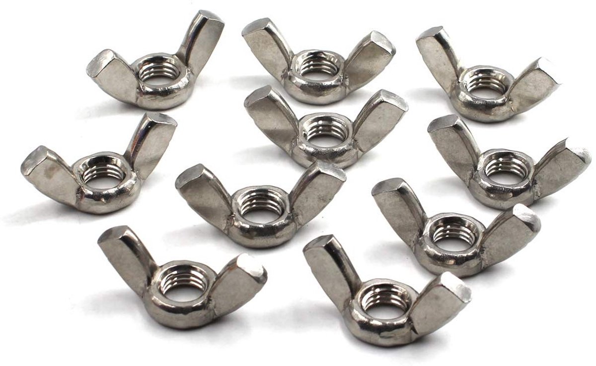 M5 Wing Nut 304 Stainless Steel Wire Nut Hand Twist Nut (Pack of 50) - ShopVlot