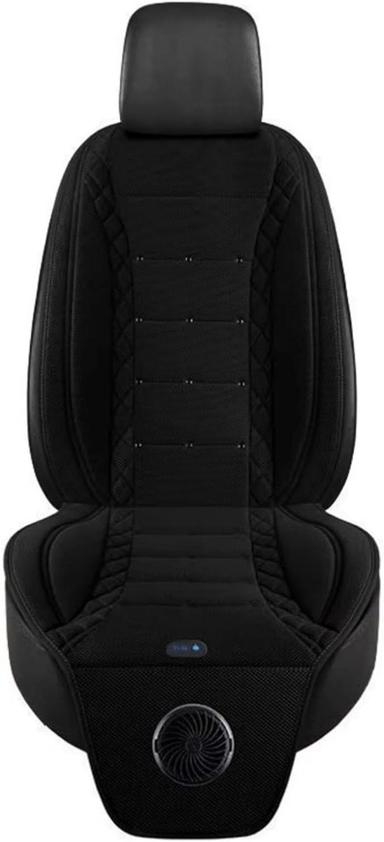Auto Zitkussen - Met Ventilator - Comfortabel Rijden - Universele Pasvorm - 12V/24V USB - Zwart