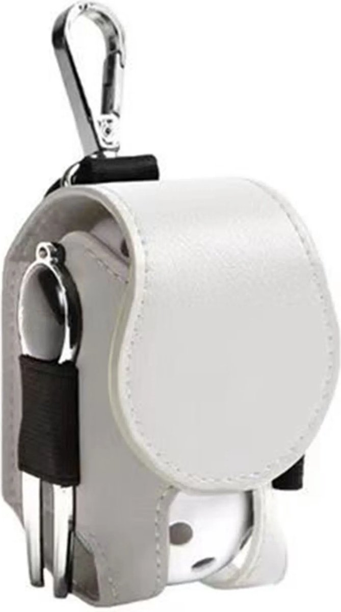 2-delige golftas, golfrek, tee-tas, draagbare opbergtas voor outdoorkleding, golfaccessoires - wit