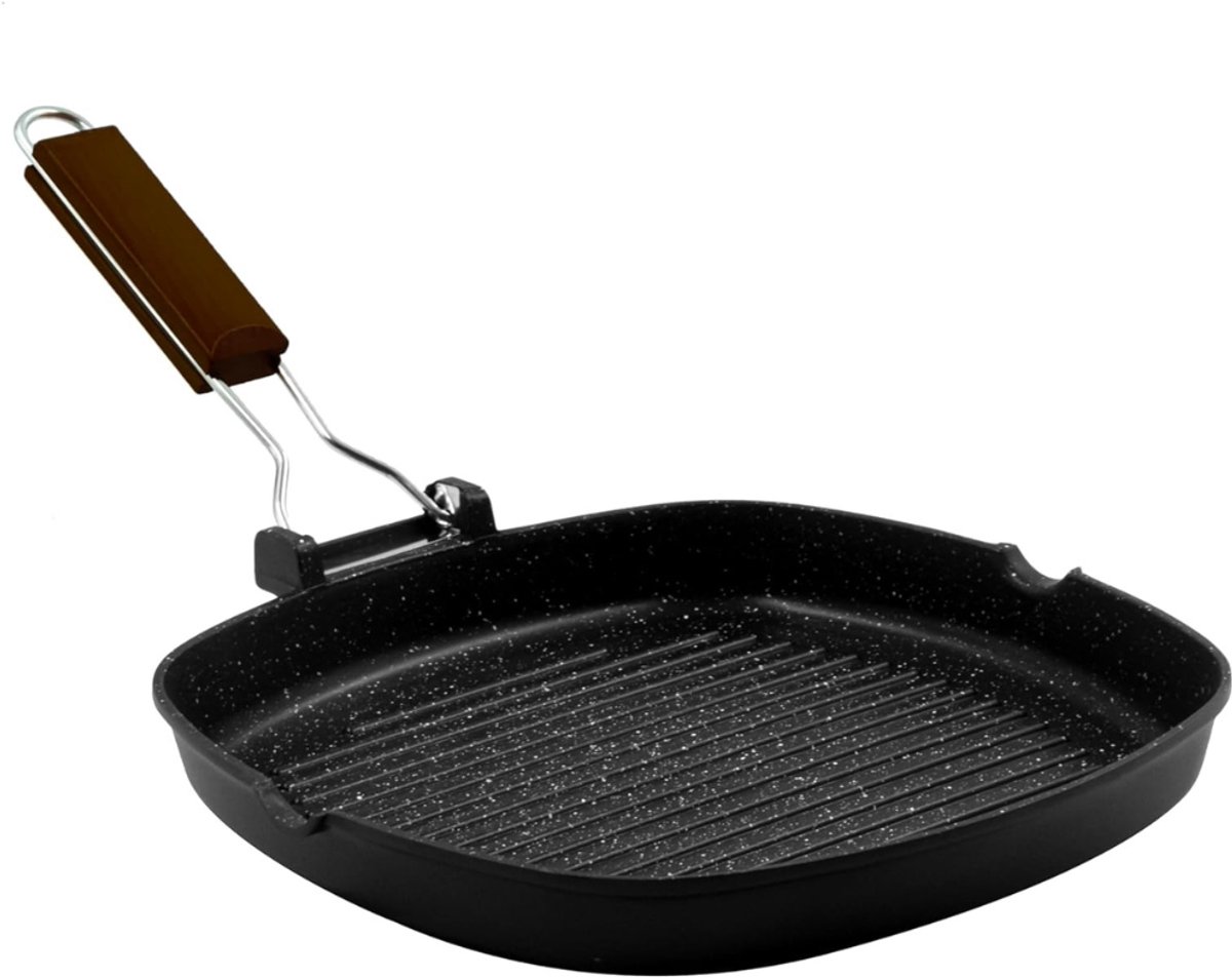 MKSS® Grillpan Inductie - Grillpannen Gietijzer - BBQ - Zwart