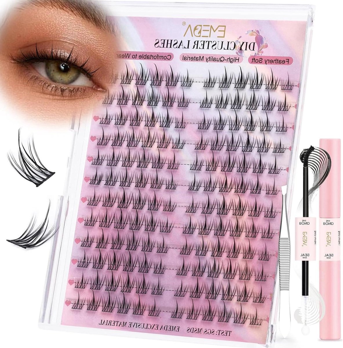 Wimperclusters Kit - Individuele Wimpers - Mooie Ogen Creëren - Natuurlijk Wispy Effect - Mix 9-12mm - Natuurlijk