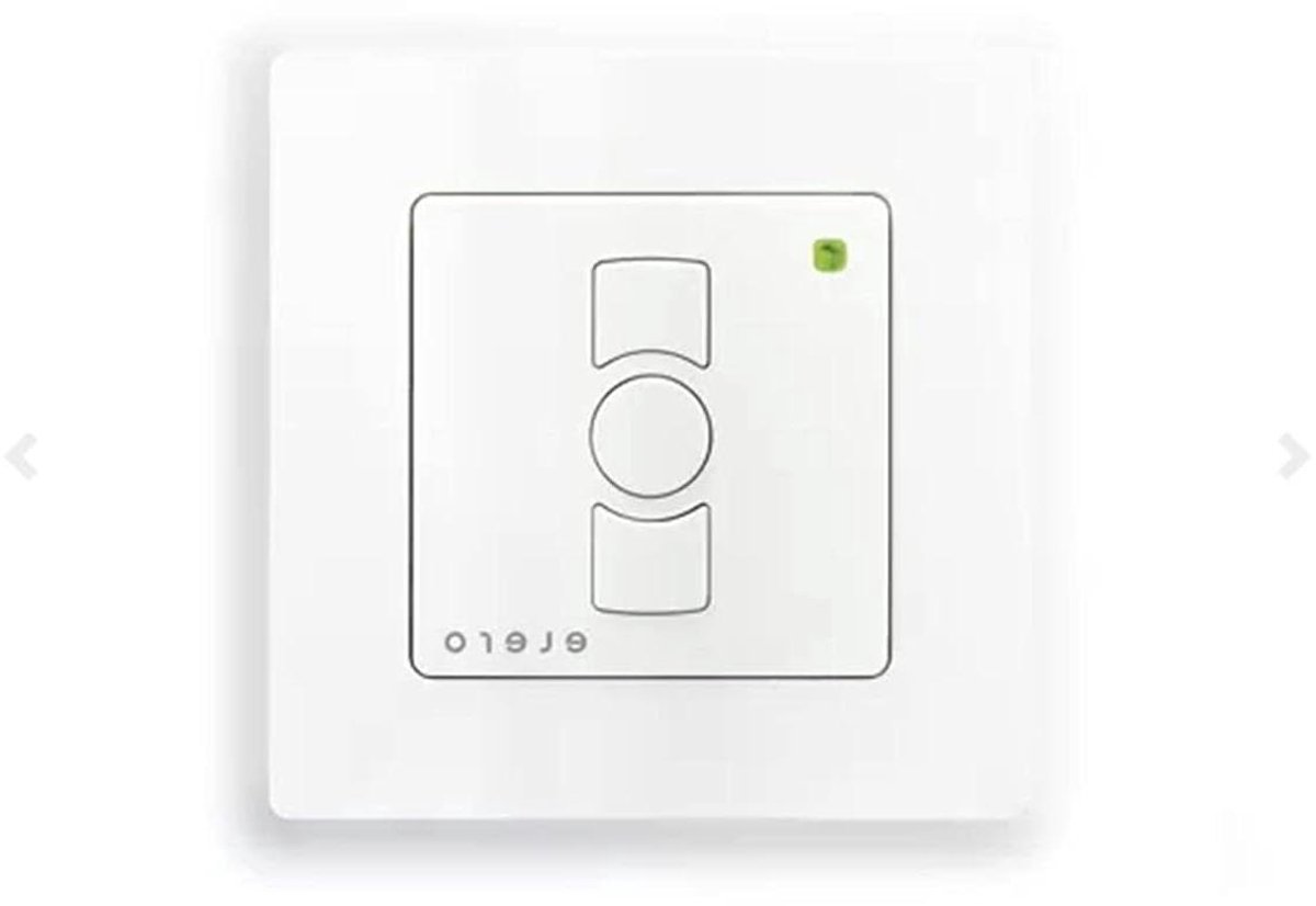 Draadloze Wandzender - Zenderpaneel Radio - Bediening Rolluiken - Bidirectionele Communicatie - 80 x 80 mm - Zuiver Wit