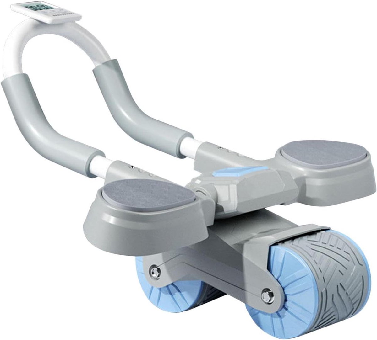 Buikroller met Timer - Trainingswiel AB-roller - Core Training - Automatische Rebound - 10 cm Wielbreedte - Grijsblauw