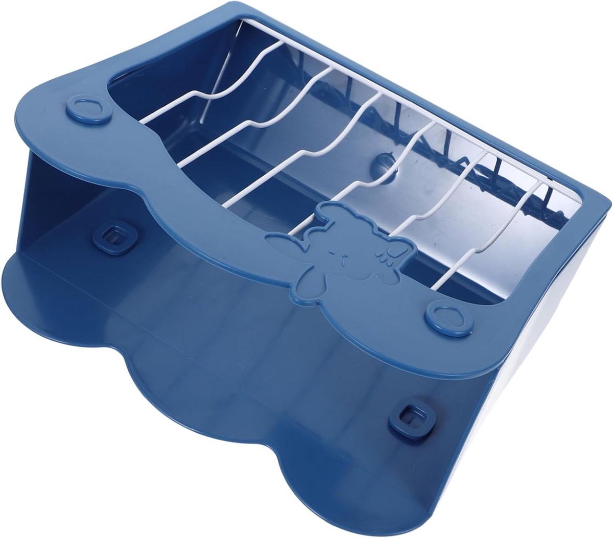 Hooiruif voor Dieren - Voerdispenser Kleine Dieren - Voedsel Hygiënisch Houden - Voorkomt Vervuiling - 25x11x20cm - Grijs