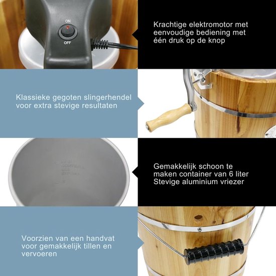 IJsmachine - IJsmaker - Softijs Machine Voor Thuis - 50 W - 6,8 Liter - Bruin — afbeelding 3